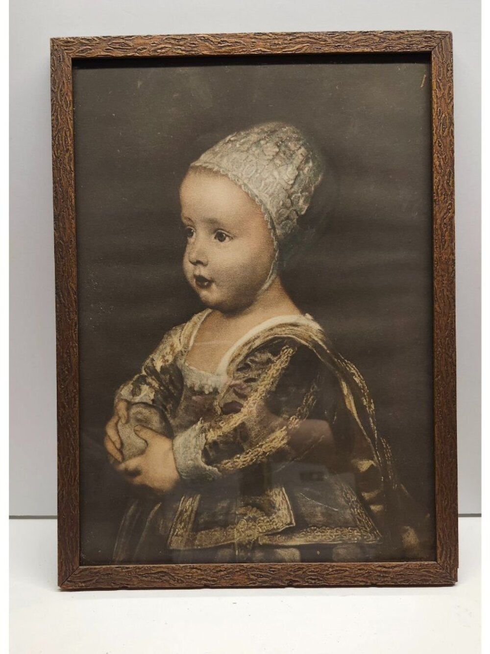 Antique Framed Van Dyke Print 16x11.75" Baby Stuart